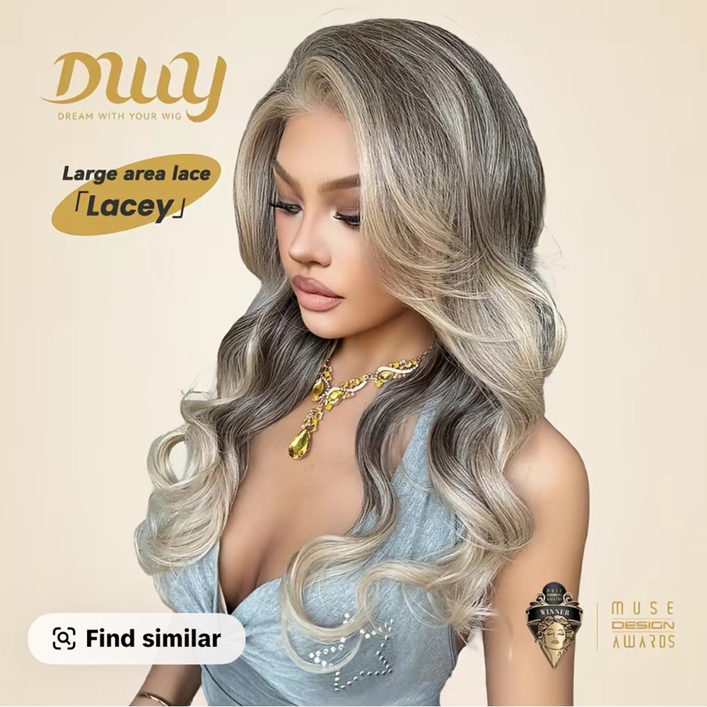 Lacey C-DWY 13x6 Lace Front 24” Cool Blonde Ombre Wig NWT